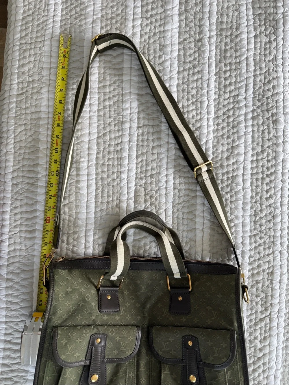 Louis Vuitton Olive Green Monogram Canvas Mini Lin Mary Kate Briefcase